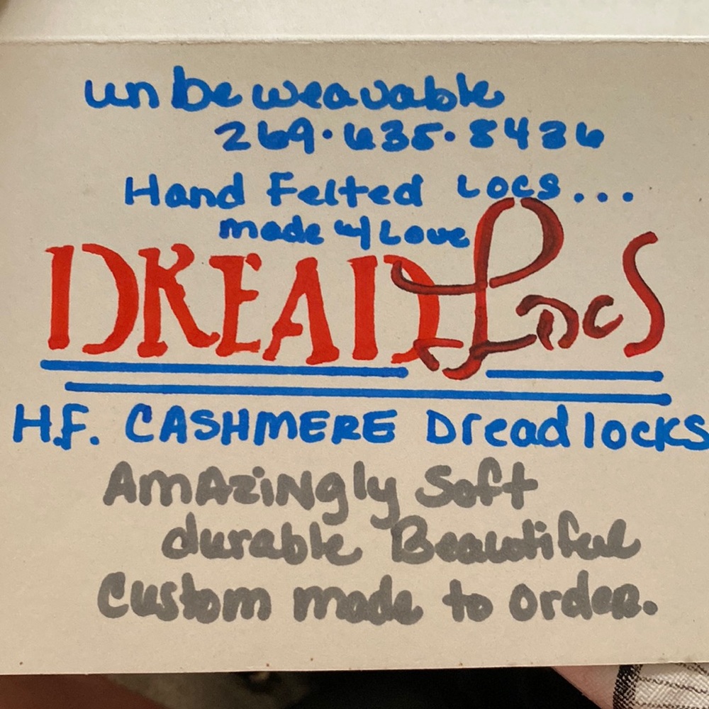 Handmade cashmere dreadlocks